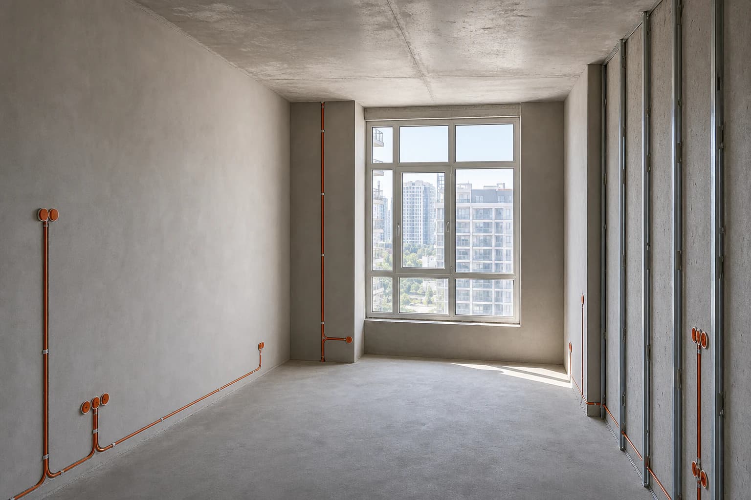 Rough renovation of an apartment: plaster, screed and electrical rough-in